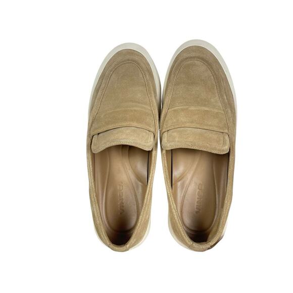 VINCE Ghita Suede Platform Penny Loafers in Tan SIZE 6 - Picture 4 of 6